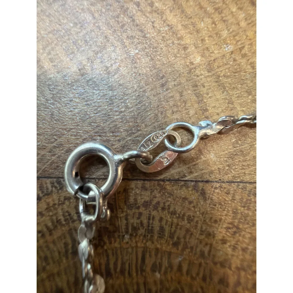 Sterling Silver Twisted Herringbone Chain Bracelet 925